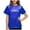 Blue, variant on Girls Sequin Dance Metallic Shimmer Short Sleeve Glitter Crewneck Tee for Stage Wear (Gold, 8-9 Years)