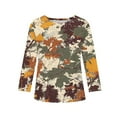 thumbnail image 5 of Abcomgle Kids Long Sleeve Shirt Girls 7-8 Casual Camo Graphic Crewneck Shirts for Kids Girls Fall Basic Top for Girls Loose Girls Sweatshirts 6-7 Years,Brown, 5 of 6