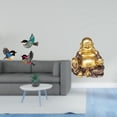 thumbnail image 2 of Arte de pared de pájaro de madera y escultura de Buda Maitreya, adorno de mesa Feng Shui para jardín, estudio, sala de estar, decoración de fiesta de, 2 of 8