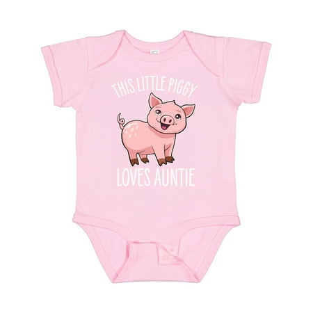 

Inktastic This Little Piggy Loves Auntie- Cute Gift Baby Boy or Baby Girl Bodysuit