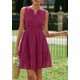 thumbnail image 4 of Vestido de Verano PRETTYGARDEN Mujer 2025 Cuello en V Bordado Ojal Burdeos, 4 of 8