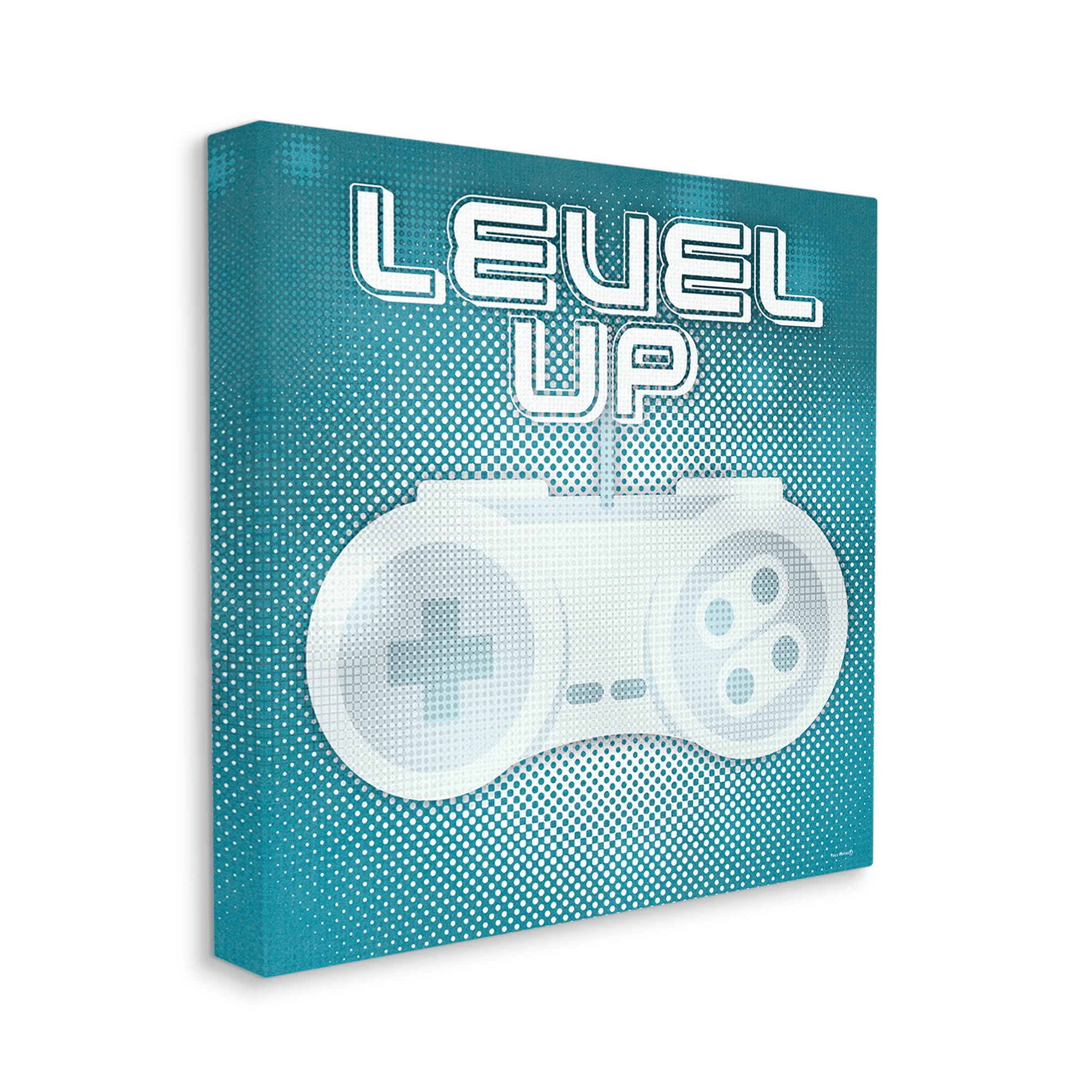 Level Up Vintage Controller Art for Kids Graphic Art Gallery Wrapped Canvas Print Wall Art