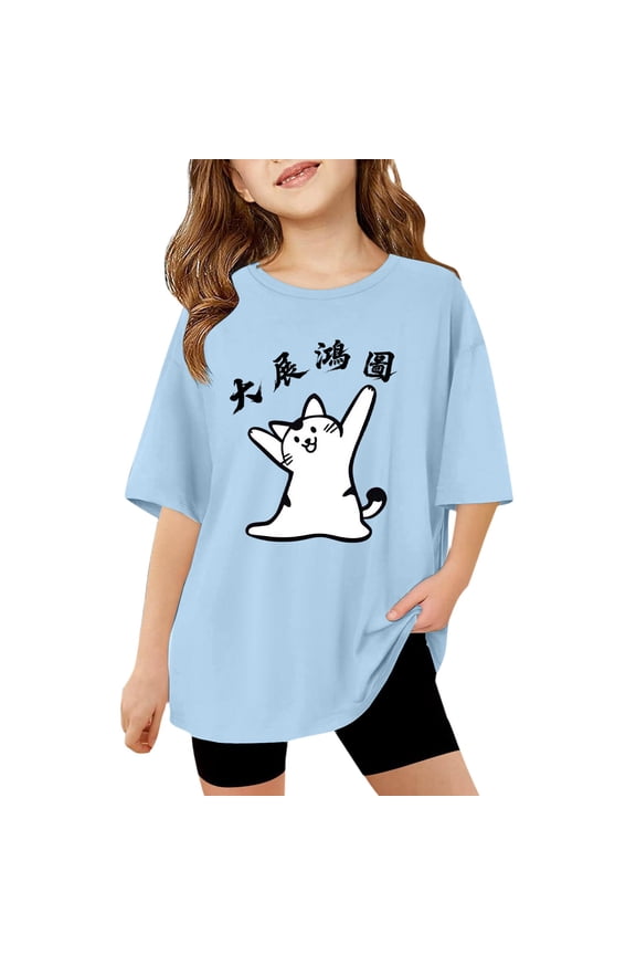 Children Graphic T Shirt Casual Loose Fit Short Sleeve Tee with Print Comfortable Blend Top for Kids Toddler and Youth Simply Be Clothes Kids T Shirt Long Sleeve 4t Girls Top Shirt Sleeves Toddler