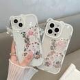 thumbnail image 4 of Compatible con iPhone 14 Pro, funda protectora de cámara transparente con diseño de oso y flores, con correa, pulsera y cadena, para niñas y mujeres, para iPhone 14 Pro, 4 of 5