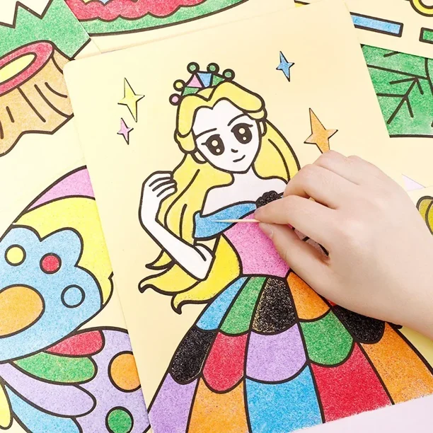 Aoksily Set De Arena Mágica 75 Piezas | Pintura Con Arena De Colores | Manualidad Creativa Para Niños +5 Años