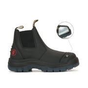 ROCKROOSTER 6" Work Boots for Men, Bakken Non Slip Steel Toe TPU Outsole Chelsea Boot Breathable AK227-7
