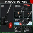 thumbnail image 4 of Cordless String Trimmer, HDJ 42V 48-in Telescopic Electric Weed Wacker on Wheels, Grass Trimmer with 4 Types Blades and 2 Battery Powered for Garden, Yard, Black, 4 of 11