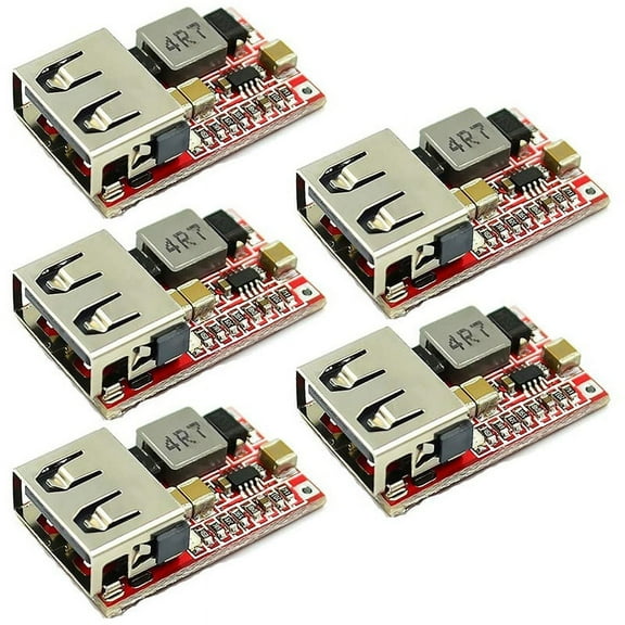 5 Pcs DC-DC Buck Converter Car USB Charger Module 6-24V 12V 24V to 5V 3A Voltage Regulator Power Supply