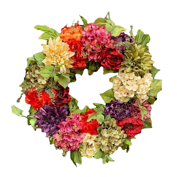 Wreaths for Front Door, Summer Wreath for Front Door Outside Peony and Hydrangea Flower Wreath Farmhouse Door Wreath for Front Door Unique Welcome Wreath Indoor Outdoor, Summer Door Wreath