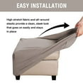 thumbnail image 3 of Square Ottoman Covers Ottoman Slipcovers Folding Storage Stool Furniture Protector Form Fit with Elastic Bottom, Stretch High Spandex Small Checks Jacquard Fabric Grey Brown S 13"- 17", 3 of 6