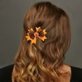 thumbnail image 2 of Unique Bargains 1 Pc Duckbill Clip Halloween Mesh Hair Clip for Women Orange Black, 2 of 5