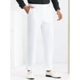 thumbnail image 3 of Unique Bargains Men's Dress Pants Slim Fit Flat Front Chino Business Wedding Suit Pants 28 White, 3 of 7