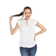 thumbnail image 1 of Blusa de manga plisada Roman Fashion/Juvenil, 10205 (Blanco) blanco CH, 1 of 5