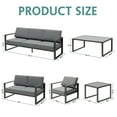 thumbnail image 4 of Superjoe 6 Pcs Outdoor Patio Furniture Set Aluminum Frame Patio Sectional Conversation Set with Side Table,Coffee Table and Thick Cushions,Gray, 4 of 8