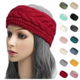 thumbnail image 4 of ZQUUVOU Women's Knit Handband Solid Color Sports Plush Headband Winter Ear Warmer with Thermal Lining for Cold Weather Olive Green, 4 of 4