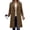 Bronze, variant on Women's Mid Long Coat Notched Lapel Single Breasted Casual Loose Long Sleeve Overcoat Warm Fall Winter Outerwear Jacket with Pocket