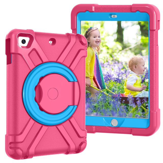 Funda para Tablet AKABEILA para Apple iPad mini 1/2/3 para Niños Rosa Rojo+Azul