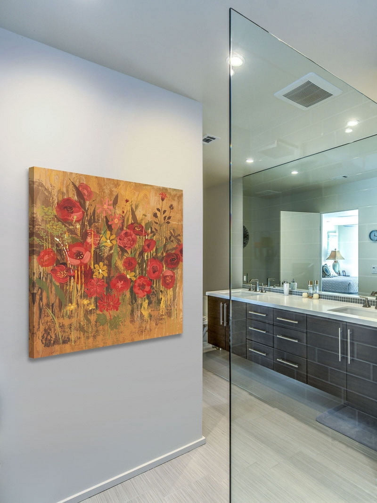 Marmont Hill "Floral Frenzy Red V" Painting Print on Canvas