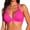 Hot Pink-T, variant on Women's Underwire Triangle Bikini Top Unpadded Plunge Bathing Suit Tops Ribbed Swimsuits V Neck Hot Pink S