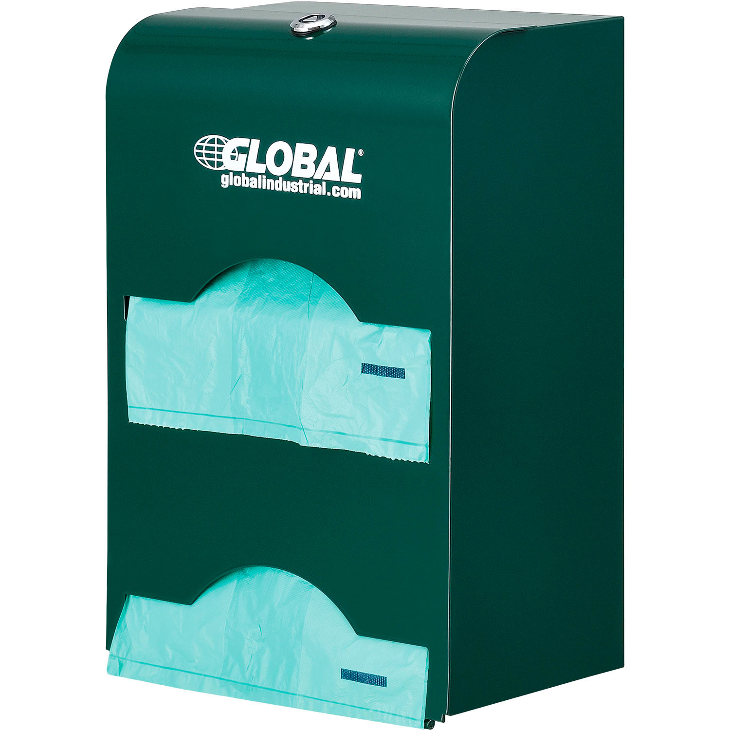 Global Industrial Pet Waste Plastic Bags With Tie-Handles Green 400 Bags/Roll