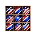 thumbnail image 2 of Caja decorativa colgante de 9 piezas de 8 cm para el Día de la Independencia, galvanizada, pintada a mano, en rojo, blanco y azul, con bolas decorativas., 2 of 9
