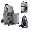 thumbnail image 1 of Camera Sling Bag Shockproof Backpack 10L Capacity Messenger Bag for DSLR/SLR/Mirrorless Camera Case Gray, 1 of 6