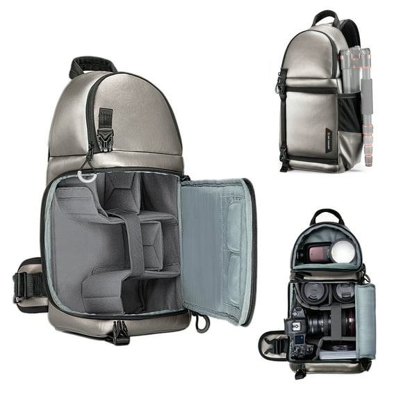 K&F CONCEPT Camera Sling Bag Shockproof Camera Bag for DSLR/SLR/Mirrorless Camera Case Waterproof with Removable Dividers