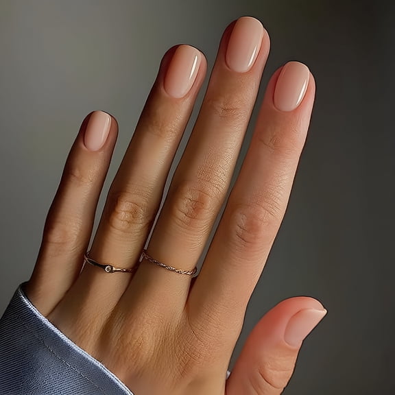RAGUPEL Press on Nails Extra Short Nude Fake Nails Square Petite Solid Color Acrylic Nails Short False Nails with Designs Reusable Artificial Stick on Nails for Women Girls DIY Manicure Decorations