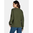 thumbnail image 3 of Time and Tru Women's and Women's Plus Mixed Stitch Sweater, Sizes XS-4X, 3 of 5