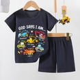 thumbnail image 2 of Ensemble Garçon Imprimé Animalier T-Shirt à Manches Courtes Tee Hauts Shorts Décontractés Col Rond Vêtements d'Été 4-5 Ans Vêtements Garçon Été Mode Garçons, 2 of 3