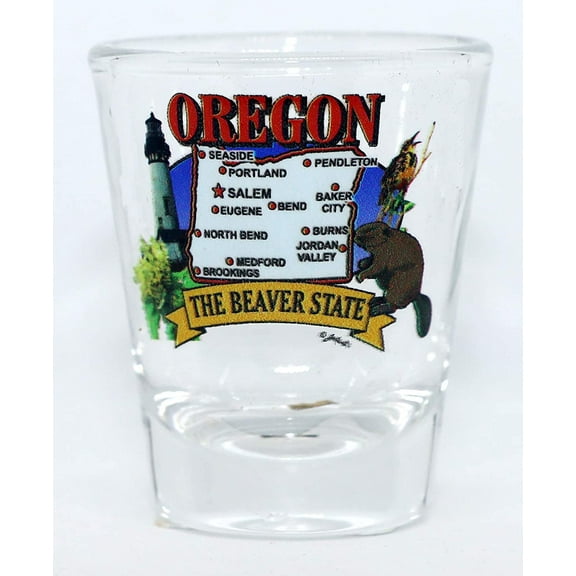 Oregon State Elements Map shot glass