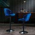 thumbnail image 2 of Bar Stools Set of 2 Swivel Adjustable Barstools with Back and Footrest Modern Counter Height Bar Chairs Lift Stools for Kitchen Bistro Pub Dining Room, Blue, 2 of 7