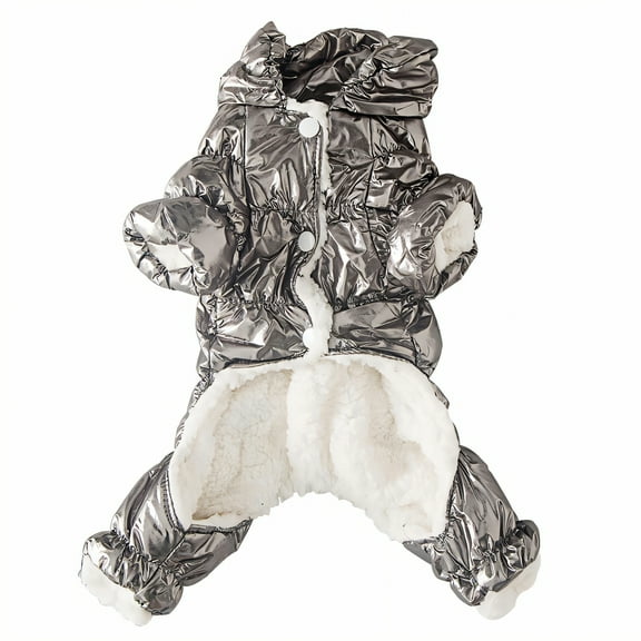 TELOLY Dog Rain Coat,Plush Comfortable Material Dog Winter Coat,Skin Friendly Feel Dog Jackets for Small Dogs,Silver1,XL