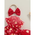 thumbnail image 6 of Musuos Baby Girl 2Pcs Summer Outfits 3 6 12 18M Short Puff Sleeve Daisy Print Romper Tulle Dress with Headband Set, 6 of 10