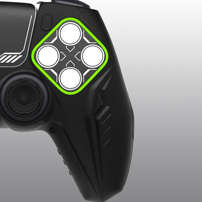 PlayVital 2 Set Silicone Case for ps5 Controller - Anti-Slip Premium Silicone Material|Futuristic CyberMech Design|Compatible with ps5 Official Charging Dock - Black