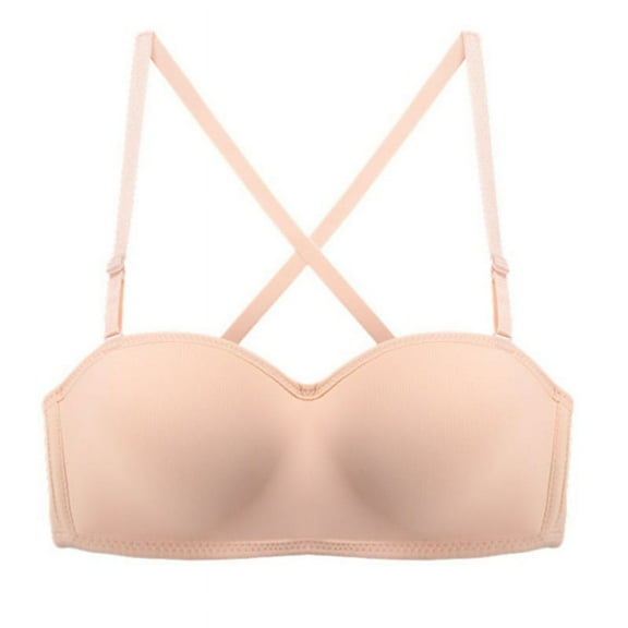 Womens Push-up Padded Strappy Sports Bra Cross Back Wirefree Fitness Yoga Top