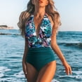 thumbnail image 2 of VerPetridure Women's One Piece Bathing Suit High Waisted Tummy Control Swimsuits for Womens Summer Floral Print Sexy Crewneck Swimwear, 2 of 5