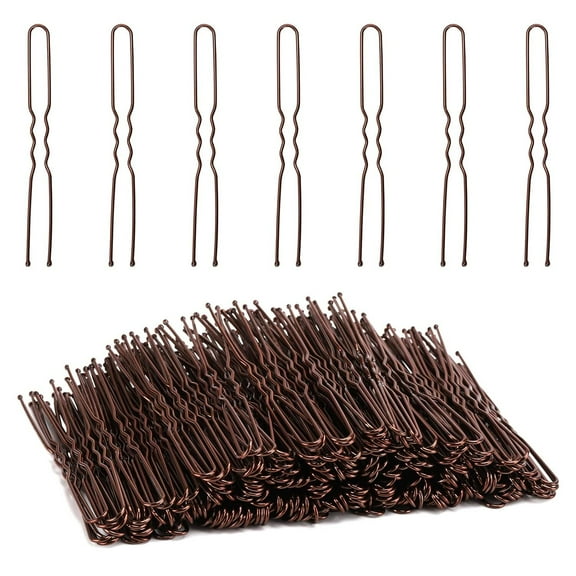RUseeN U Shaped Hair Pins, 200PCS 2.4inch Bun Hair Pins for Women Kids Girls Hairdressing Salon, for All Hair Types - Brown