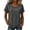 Dark Gray, variant on Womens Summer Tops Solid Color Crew Neck Hollow Out Short Sleeve Cotton Blend Stylish Top