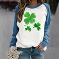 thumbnail image 2 of Bowake Chandail en Molleton pour Femmes de la Saint-Patrick Imprimé Col Rond Manches Longues Raglan Haut Décontracté Ample, 2 of 4