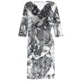 thumbnail image 4 of Robe de Mode pour Femmes Coton Lin Été Rétro Décontracté Pull Imprimé Sexy Manches Courtes Robe, 4 of 4