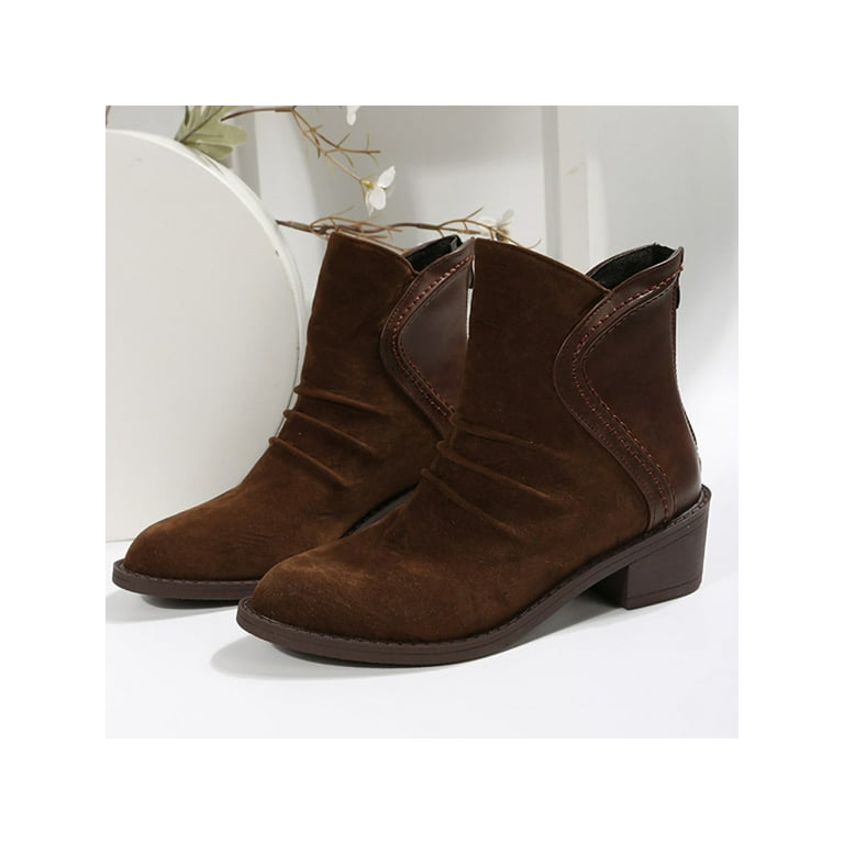 Woobling Ladies Dress Boot Zip Up Booties Pointed Toe Ankle Boots