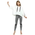 thumbnail image 7 of Women’s Crop Top Hoodie Sweatshirt Oversized Casual 3/4 Sleeve One Size White, 7 of 7