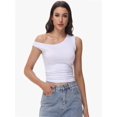 thumbnail image 5 of Womens Off The Shoulder Tops Sleeveless Shirts Going Out Crop Tank Tops Slim Fitted Summer Outfits, 5 of 6