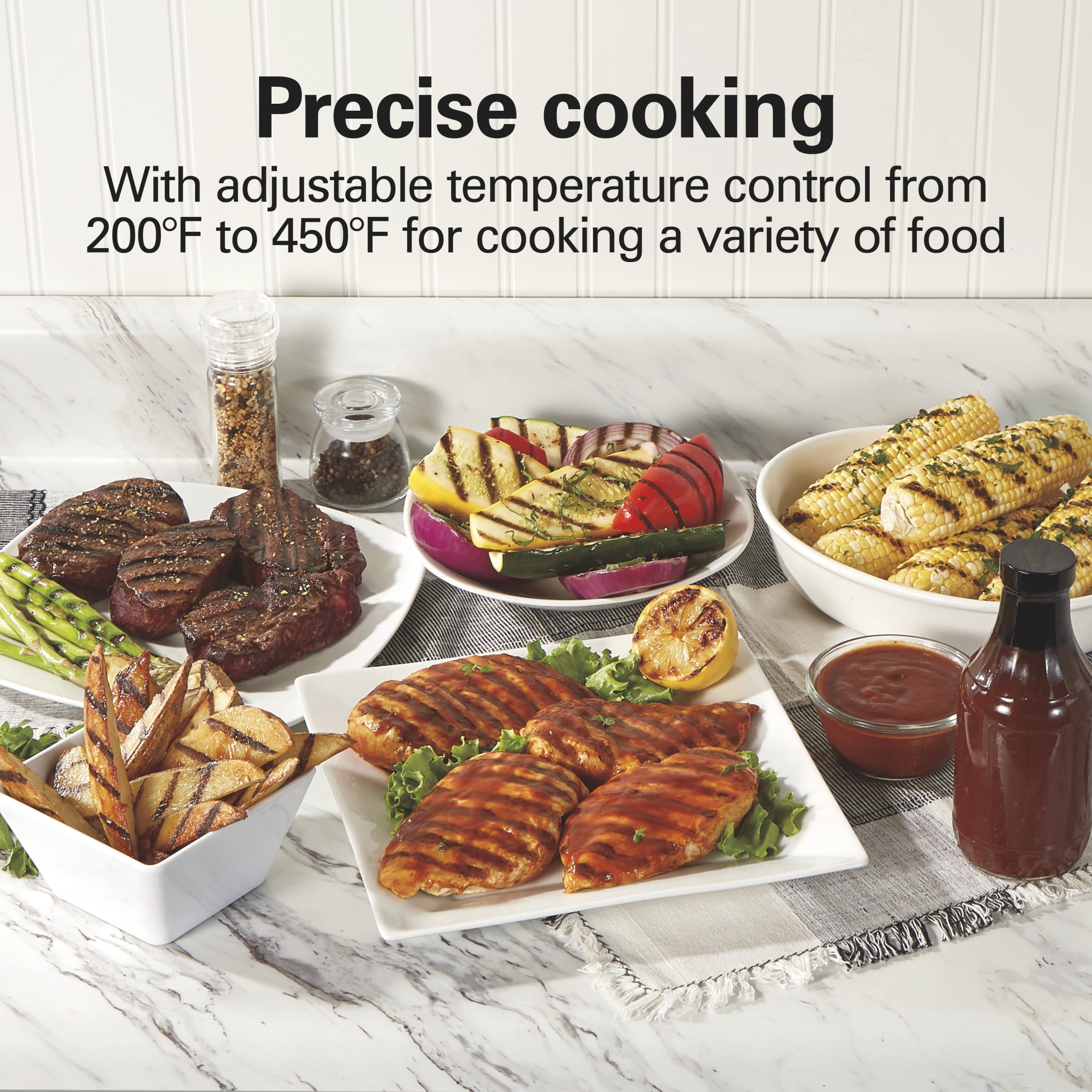 Hamilton Beach Electric Indoor Grill, Smokeless Grill with Temperature Control and Viewing Window, Stainless Steel