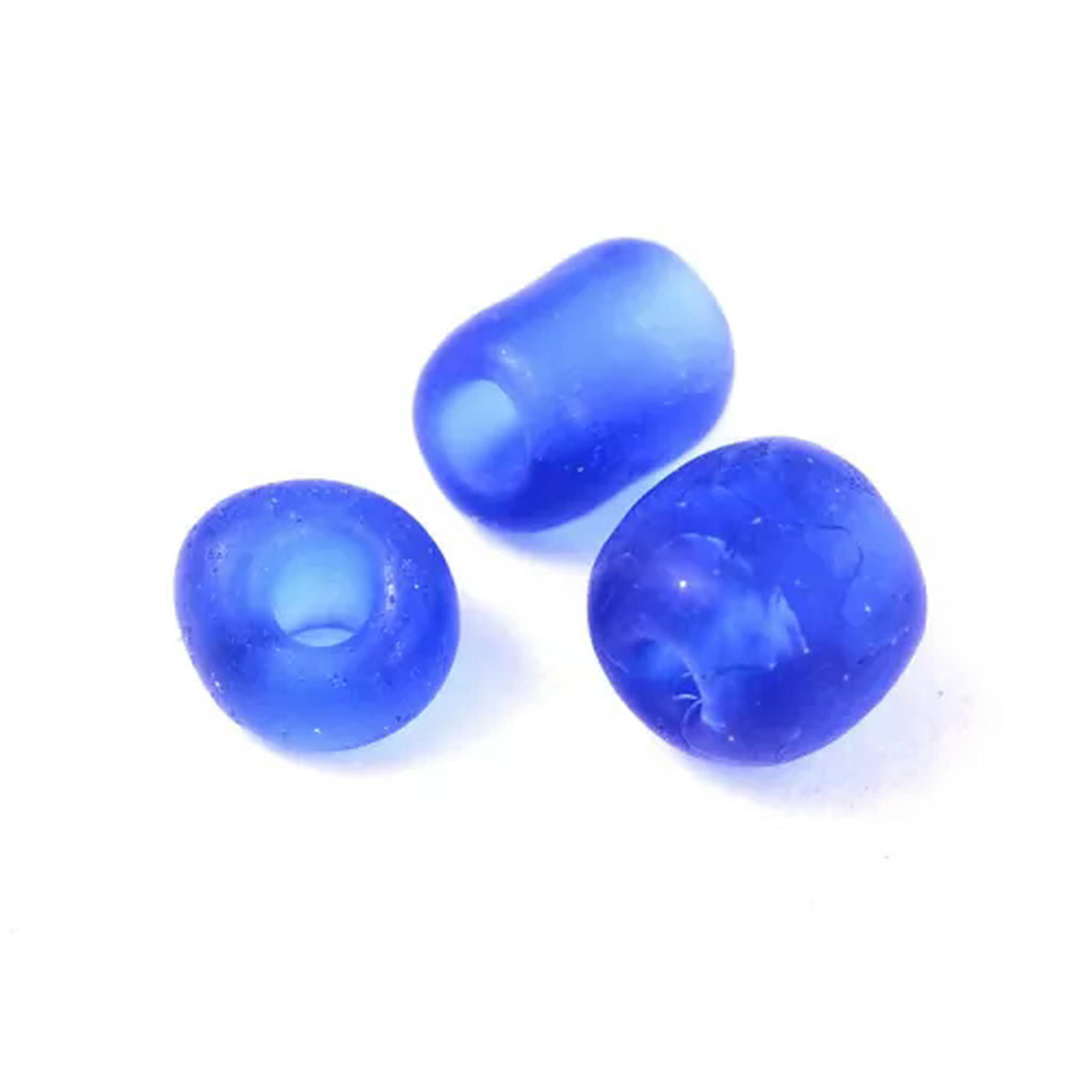 EOEMY 30000Pcs Frosted Round Glass Tiny Beads Loose Spacer Beads Diy Jewelry Craft 2mm-Blue