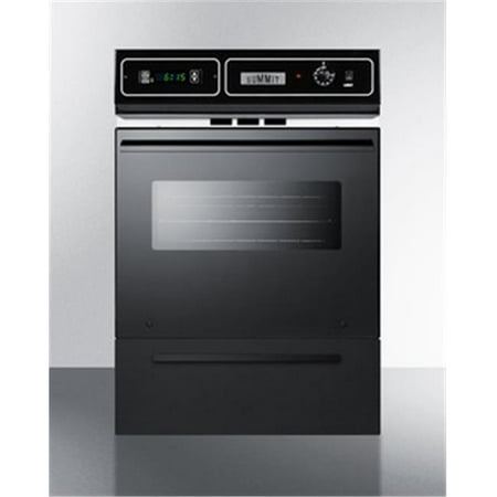 24" Wide Gas Wall Oven, black glass