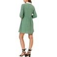 thumbnail image 3 of INSPIRE CHIC Robe-Chemise à Carreaux pour Femme à Manches Longues Boutonnée à Col Pointu S Vert, 3 of 5