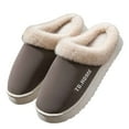 thumbnail image 1 of Kalauyu Mens Slippers Indoor Bedroom Fluffy Warm Fleece Slippers Winter Soft Cozy Home Non-Slip Soft Plush Slip-on House Shoes, 1 of 3
