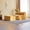 Yellow, variant on Lazy Sofa Chair with Ottoman, Modern Comfy Raindrop Velvet Fabric Deep Seat Armless Lounge Chair Movable Ottoman Set, 1-Seater Modular Sectional Sleeper Couch for Living Room, Bedroom, Office,Beige